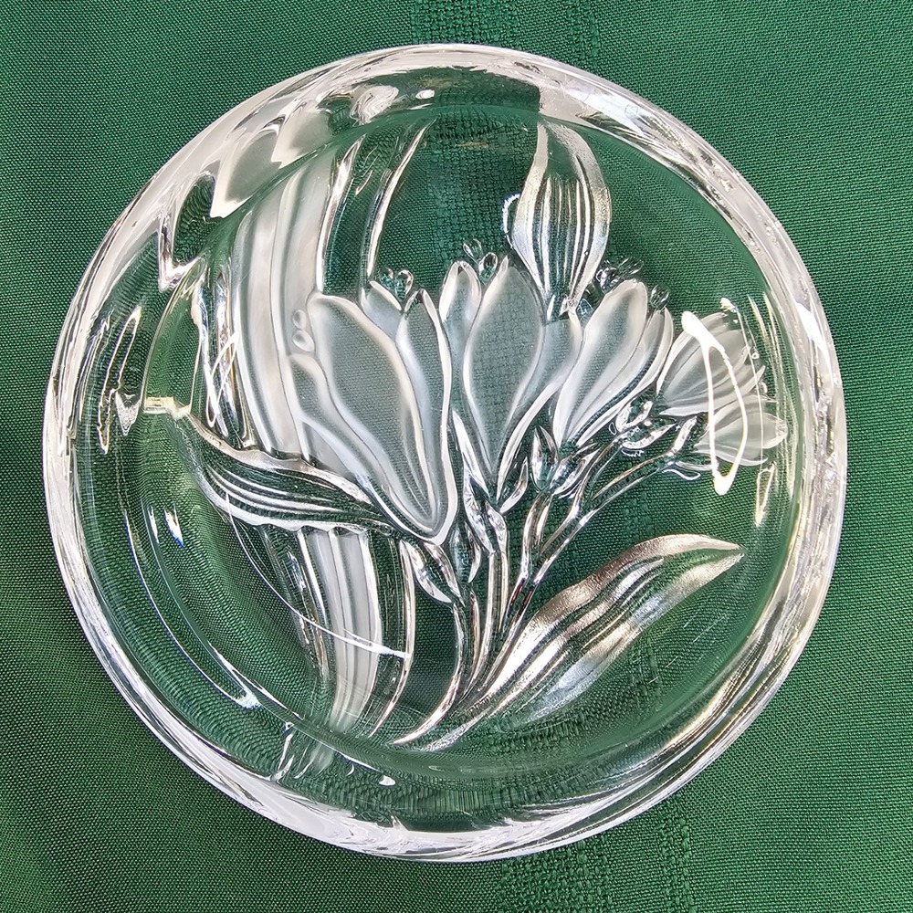 Floral Design, Decorative Dish, Mikasa Studio Nova‎ Crystal Trinket Dish